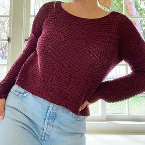 Chunky Knit Maroon Sweater